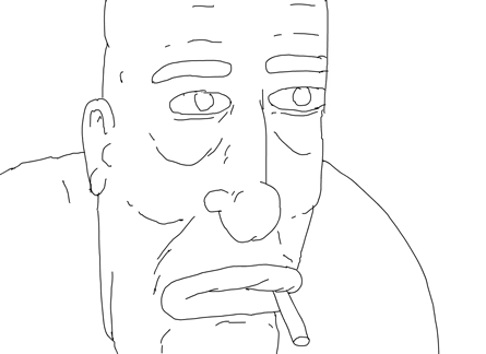 smoking-man (animation) Drawing by: LG